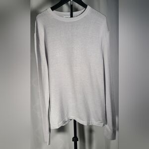 Calvin Klein Womans Light Gray Long Sleeve Tee